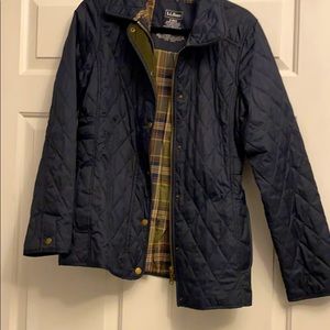 L.L. Bean quilted riding jacket. Navy. Size small